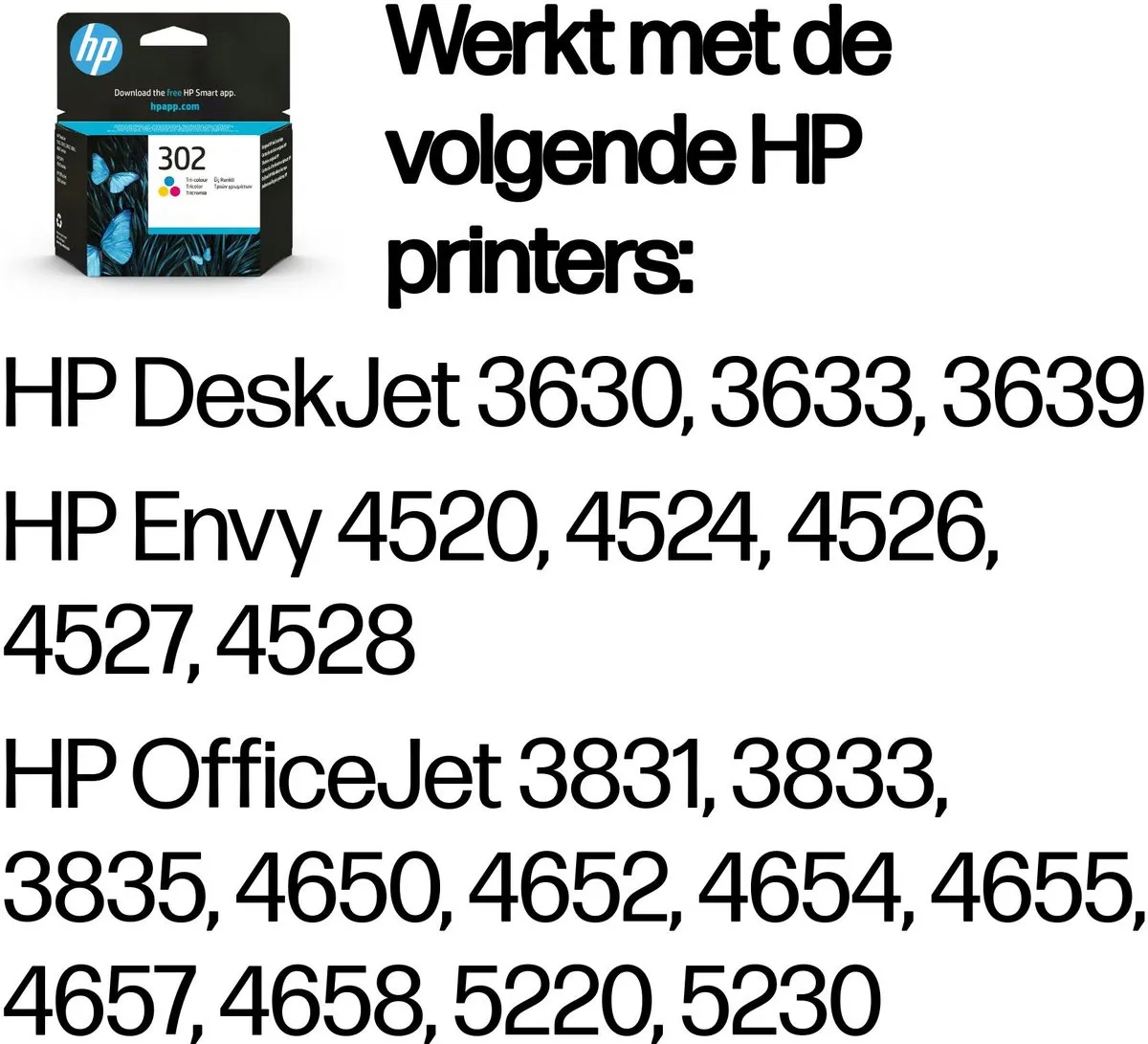 HP 302 F6U65AE#BA3 Inktcartridge - Kleur