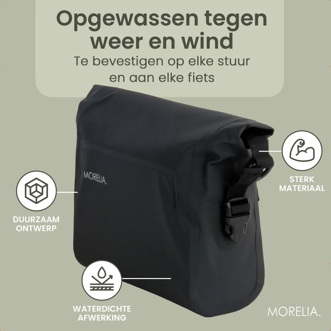 Morelia 100% Waterdichte Stuurtas 8L - Zwart