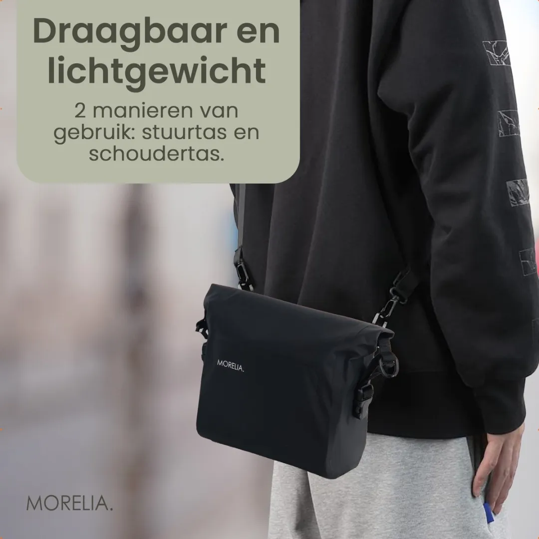 Morelia 100% Waterdichte Stuurtas 8L - Zwart