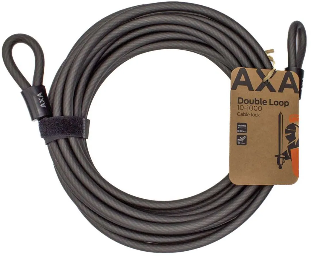 AXA Double Loop 10m Beveiligingskabel 10mm - Zwart