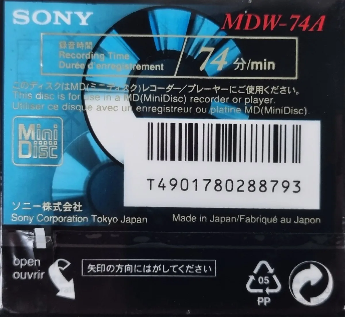 Sony Minidisc MDW-74 - 1 Stuk