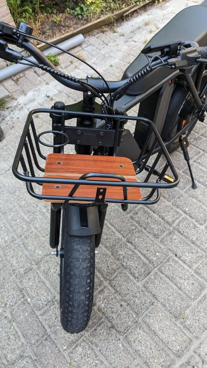 OUXI V8 Fatbike Voordrager - Houten Bagagedrager 10L - Zwart - afbeelding 6 van 6