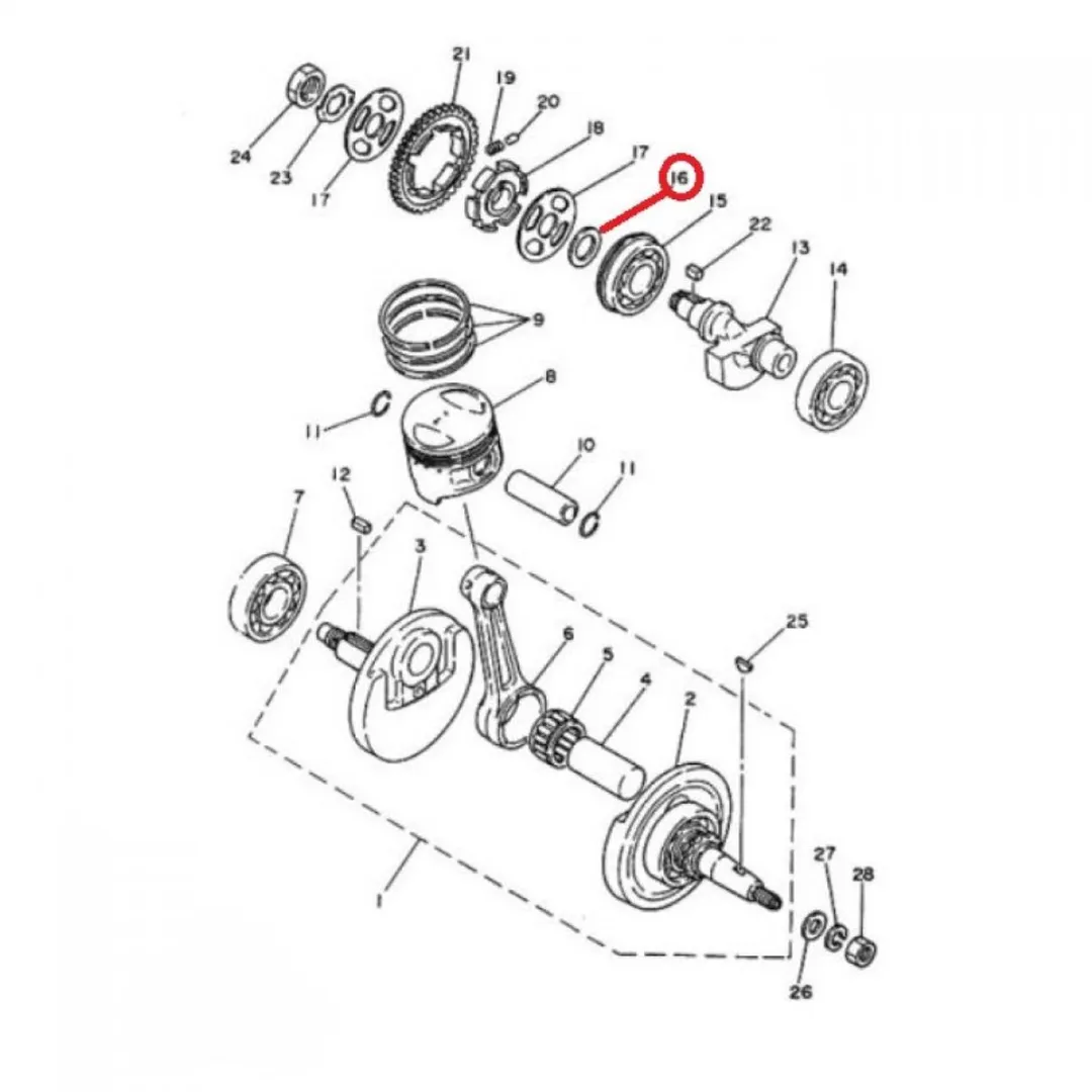 Yamaha 90201-2027-900 Rondelle - 125 DTE 1989-1996