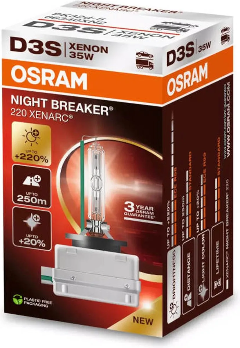 Osram Night Breaker 220 Xenarc D3S Halogeenlamp - Wit