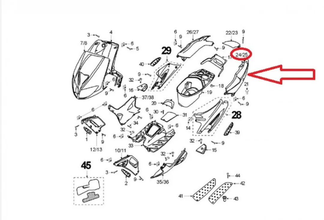 Peugeot 50 Speedfight Coque - Mat Zwart
