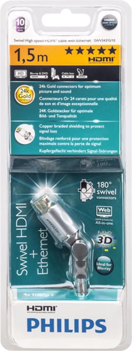 Philips SWV3431S - HDMI kabel - 1.5 meter