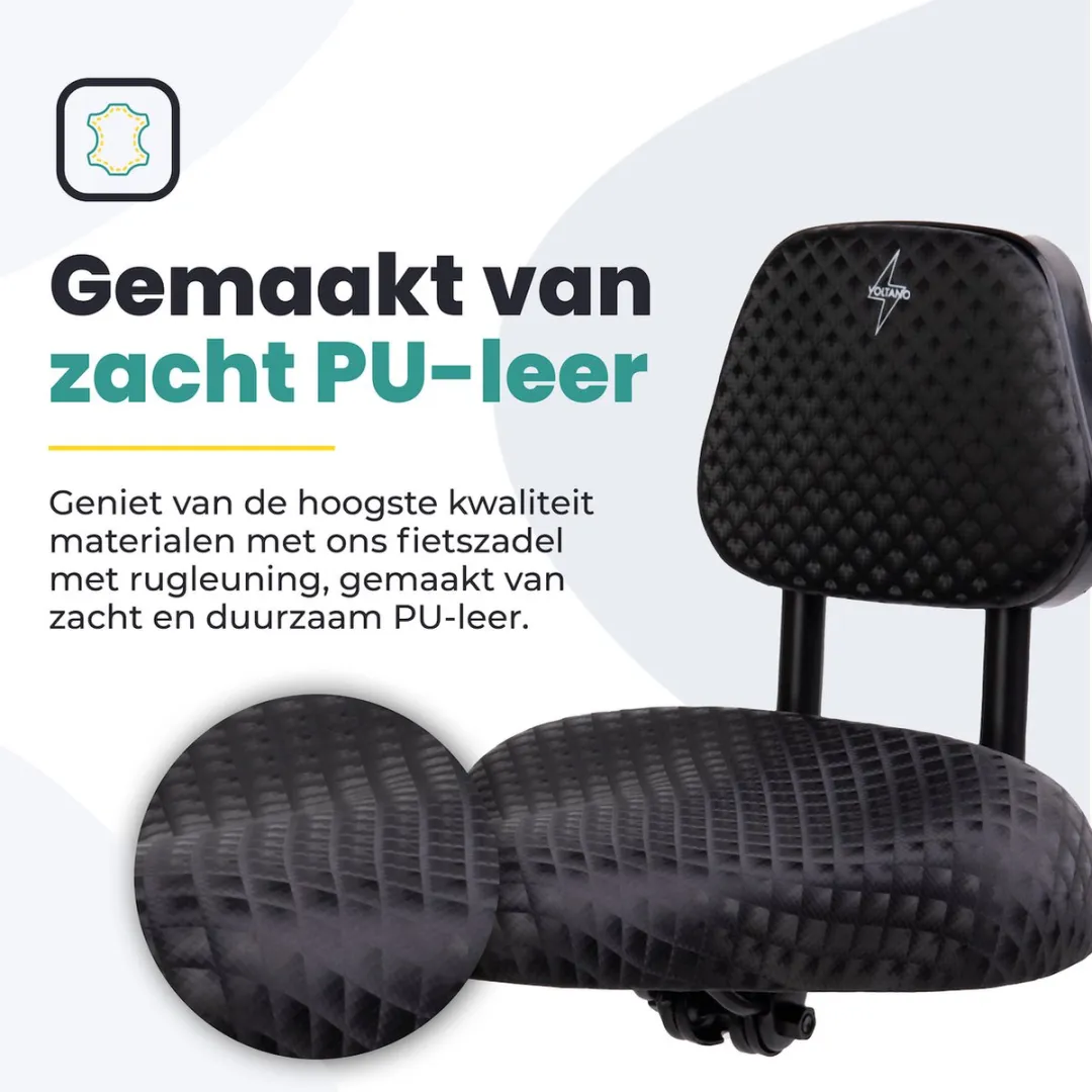 Voltano Fietszadel met Rugsteun - Zwart