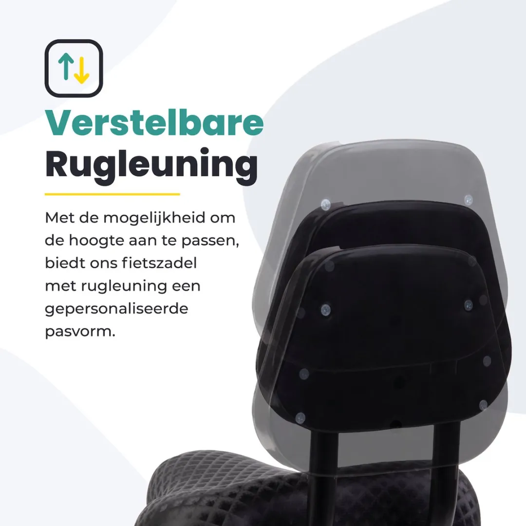 Voltano Fietszadel met Rugsteun - Zwart
