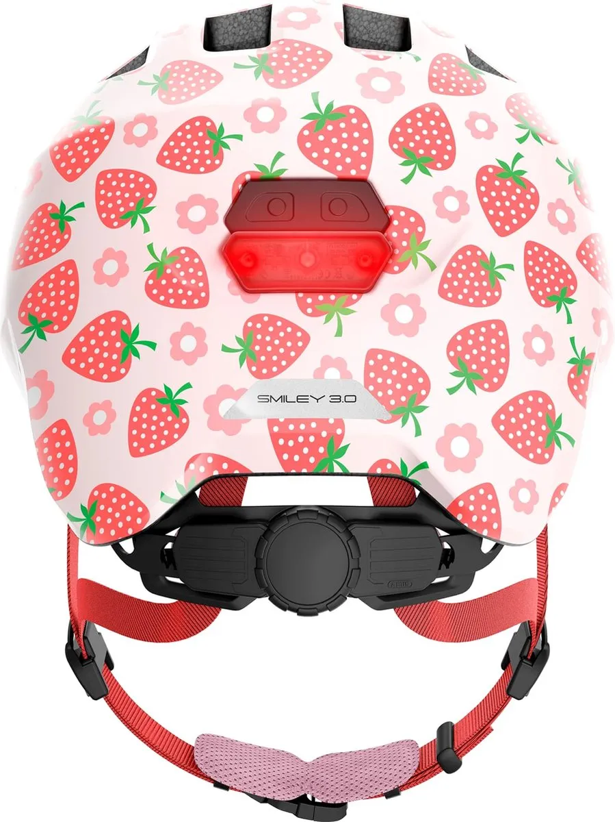 ABUS Smiley 3.0 LED Kinderhelm - Maat S - Roze met aardbeien - afbeelding 6 van 6