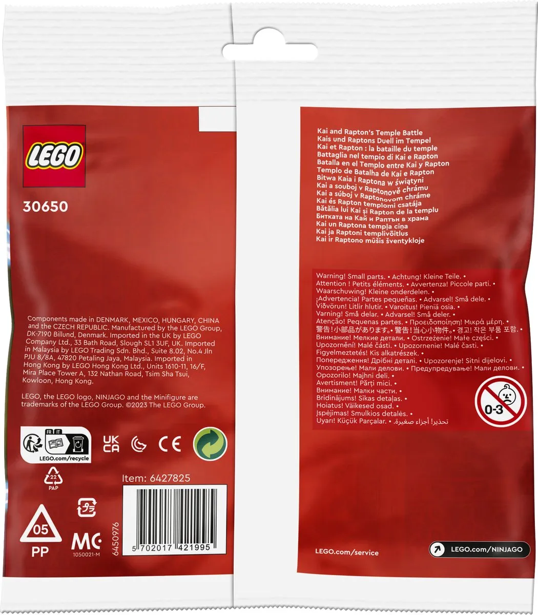 LEGO Ninjago Tempelstrijd Kai & Rapton 30650 - 47 Stukken
