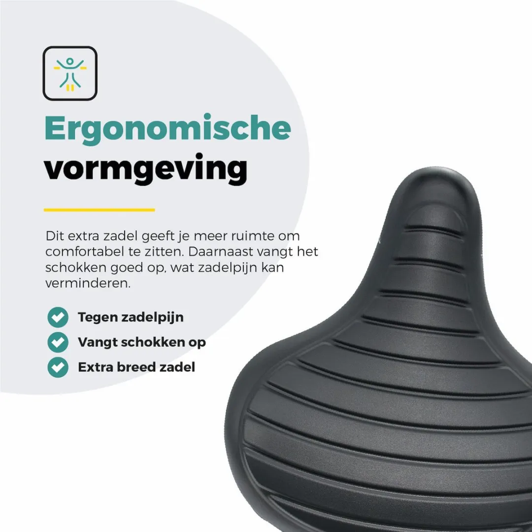 Voltano Drifter Wave 2.0 Fietszadel - Zwart