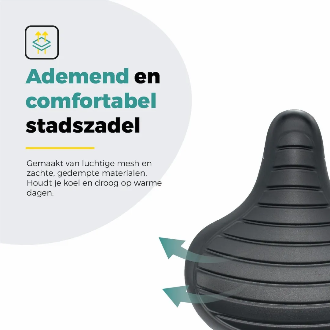 Voltano Drifter Wave 2.0 Fietszadel - Zwart