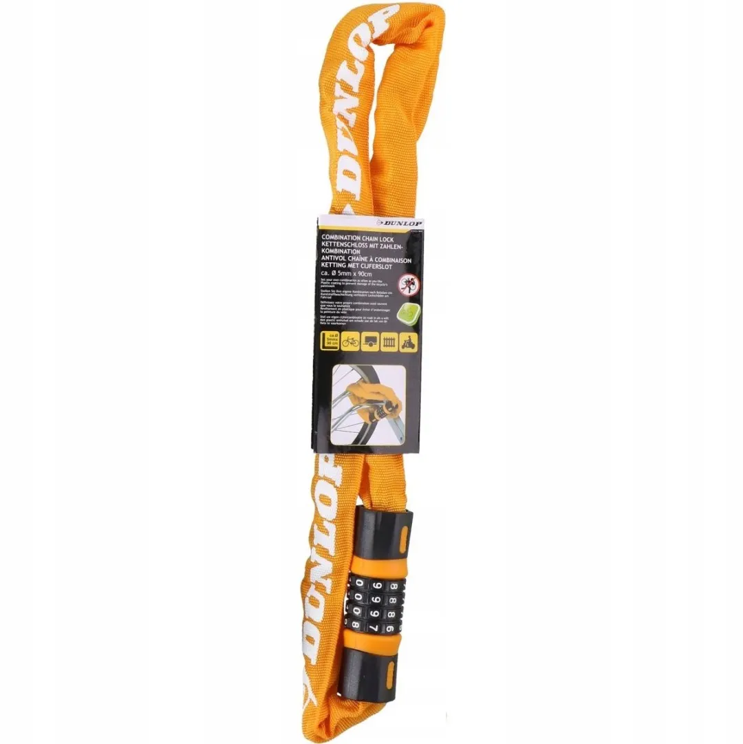 Dunlop Fietsketting Slot met Cijferslot 90cm
