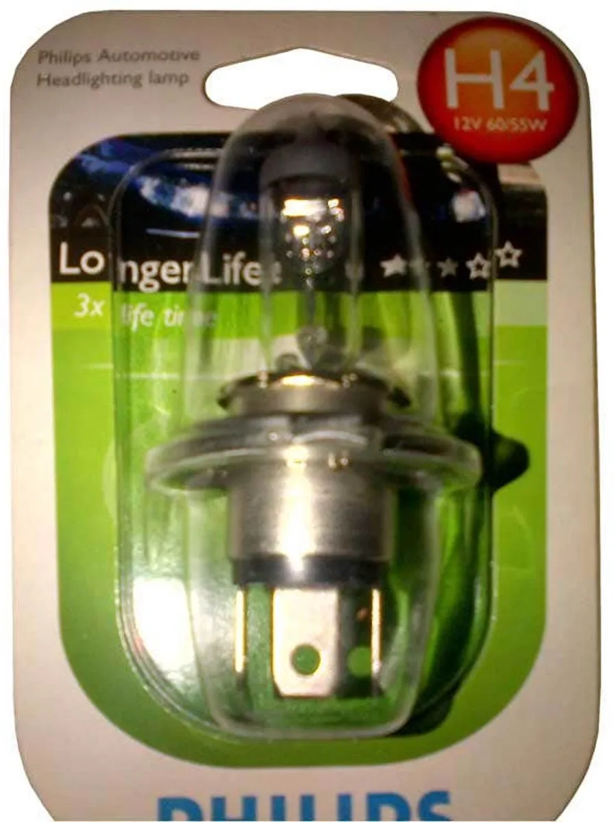 Philips H4 Longlife EcoVision Reservelampen 12V 60/55W - 2 Stuks