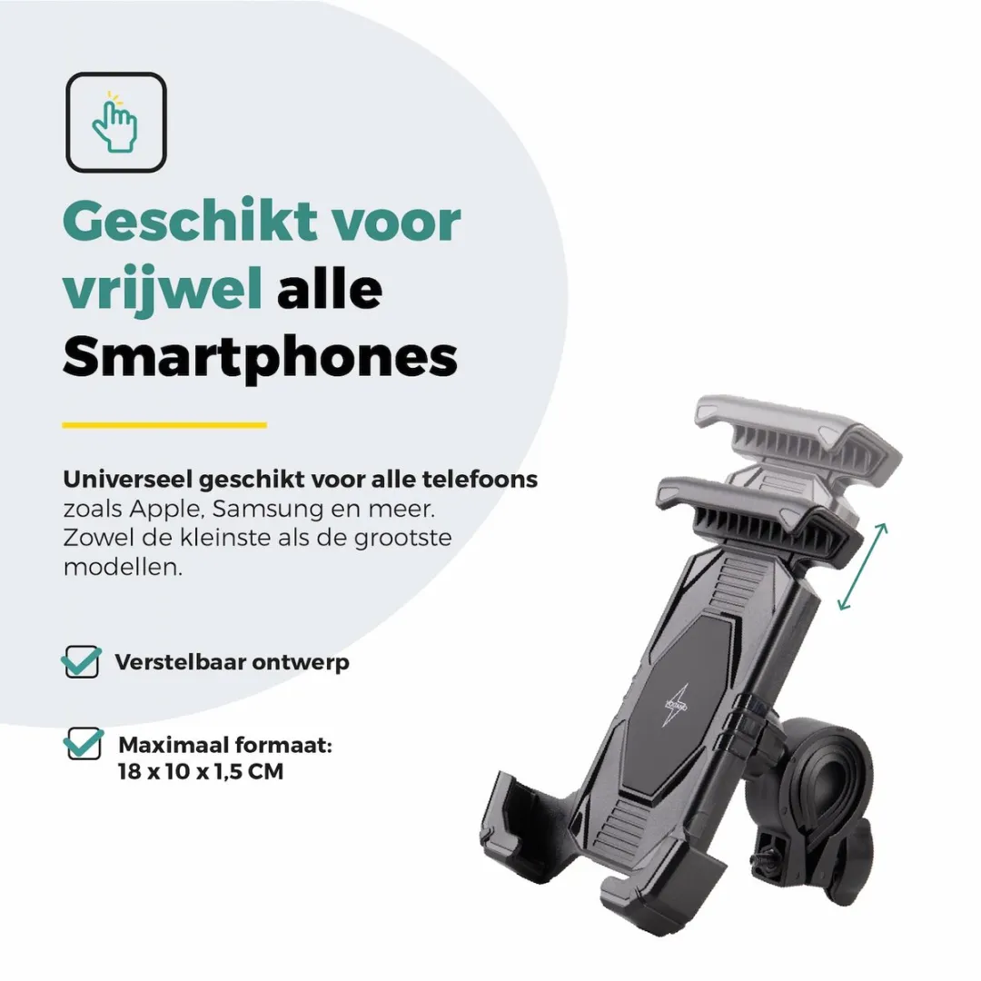 Voltano Slim Telefoonhouder Fiets - Zwart - Universeel - afbeelding 6 van 6