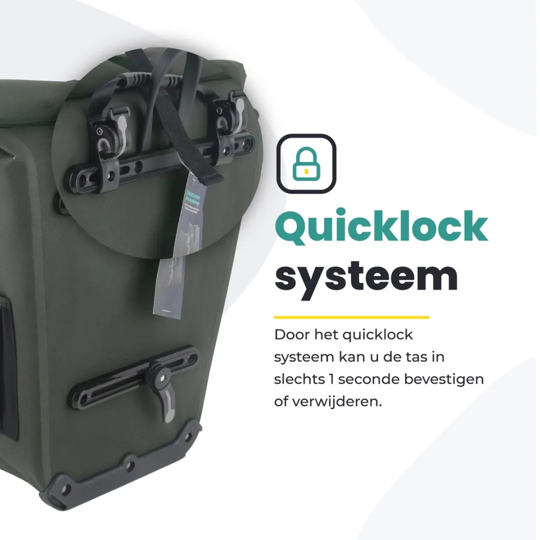 Voltano Luxe E-bike Fietstas 28L - Olijf Groen - Waterdicht