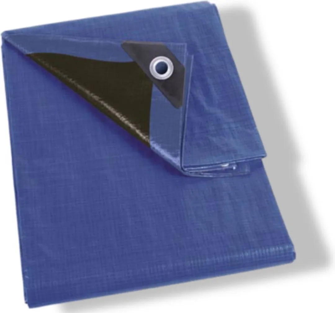 Perel Dekzeil 3x4m Blauw/Zwart - 180 g/m²