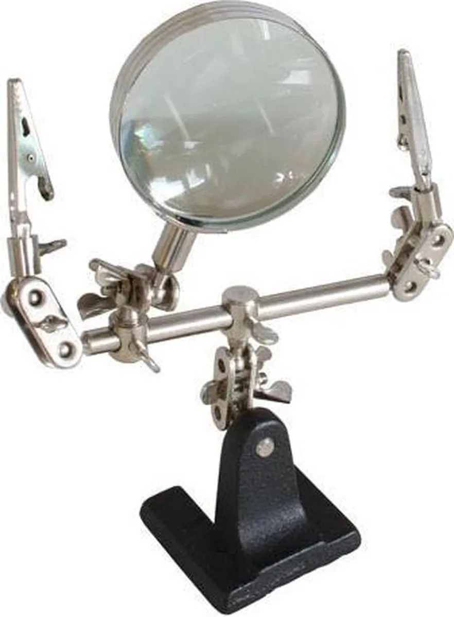 InLine Derde Hand met Vergrootglas - Zilver/Zwart