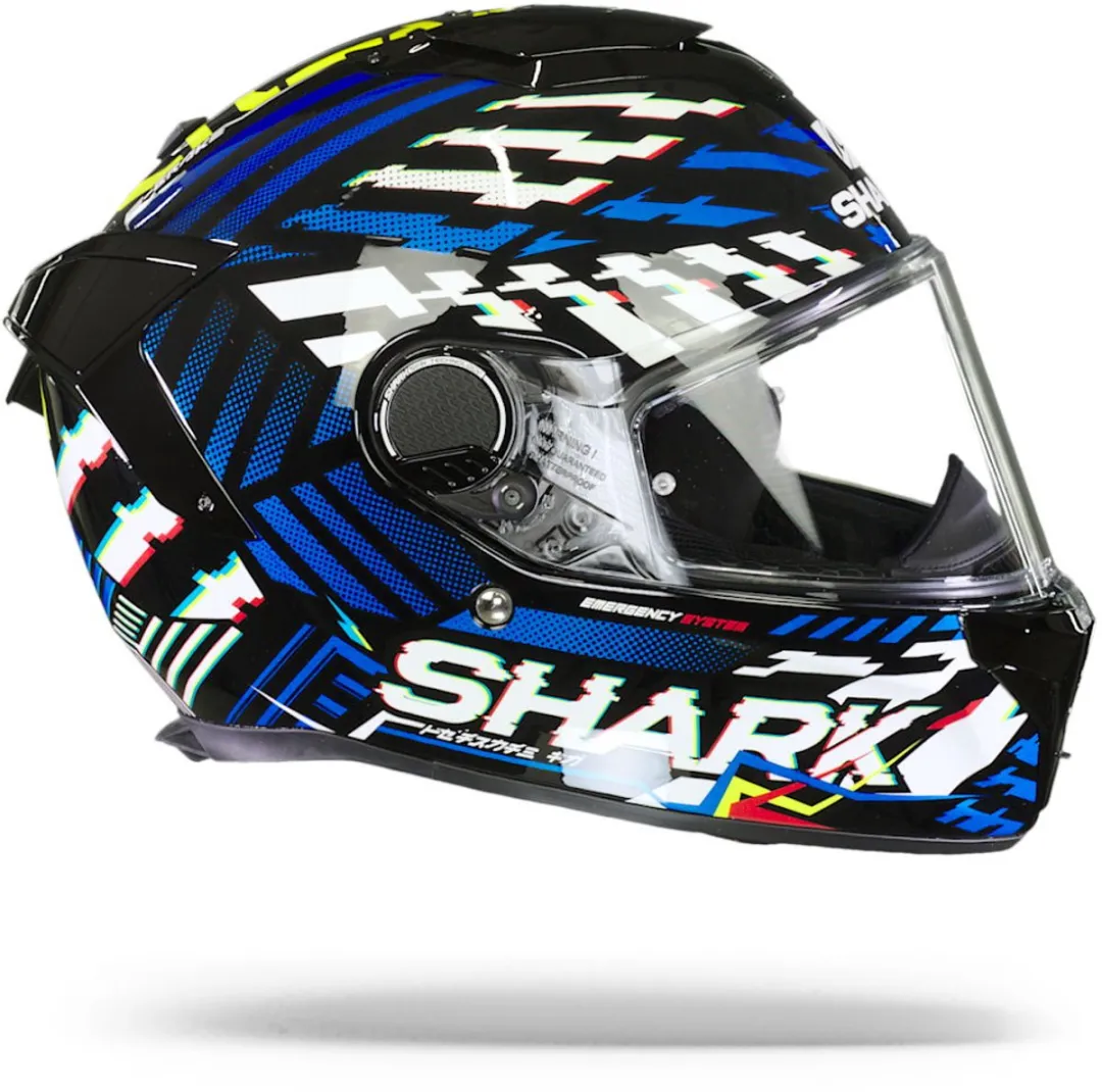 Shark Spartan GT E-Brake Helm - XL - Zwart/Blauw/Geel