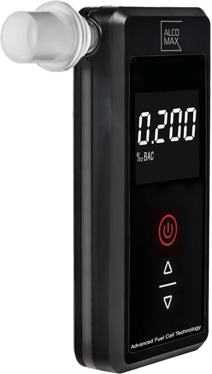 PLATINUM - Blaastest alcohol - 5 mondstukken - 0-2‰ - LCD display