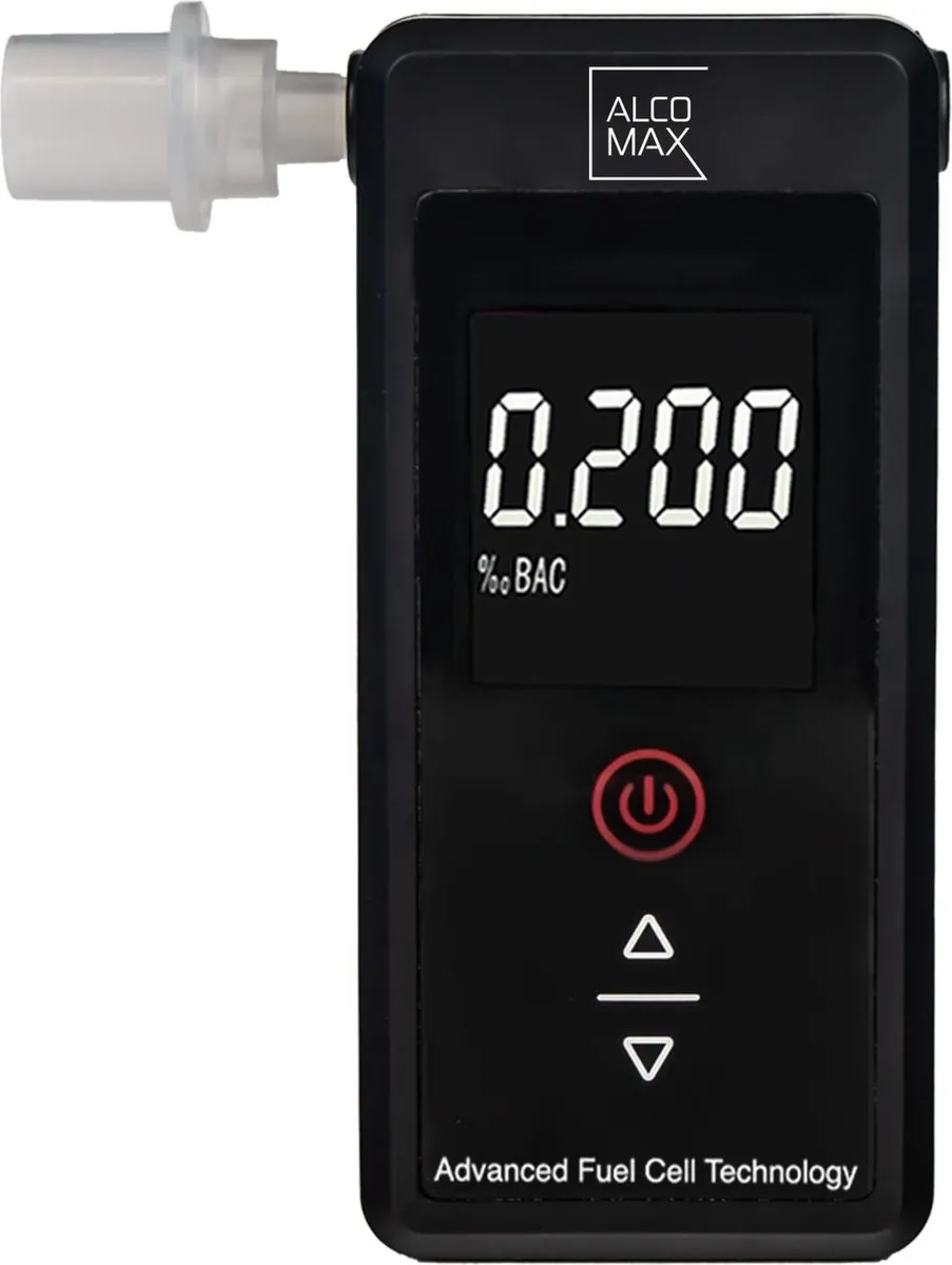 PLATINUM - Blaastest alcohol - 5 mondstukken - 0-2‰ - LCD display