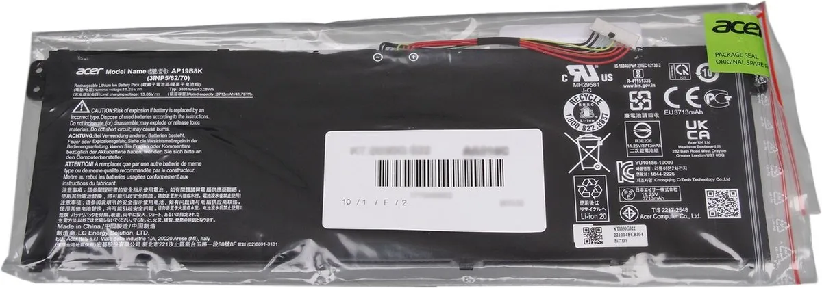 Acer KT.0030G.F22 Laptopbatterij - 43,08Wh