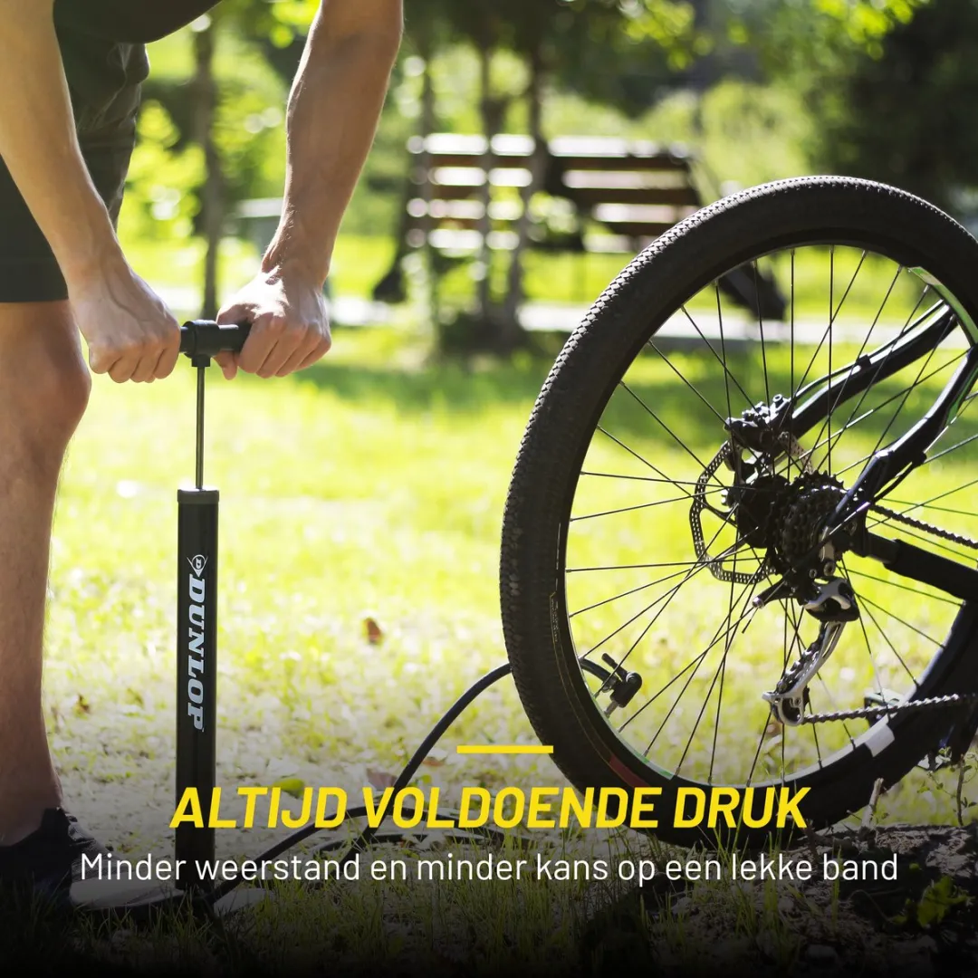 Dunlop Fietspomp met Drukmeter - 1100g - Zwart