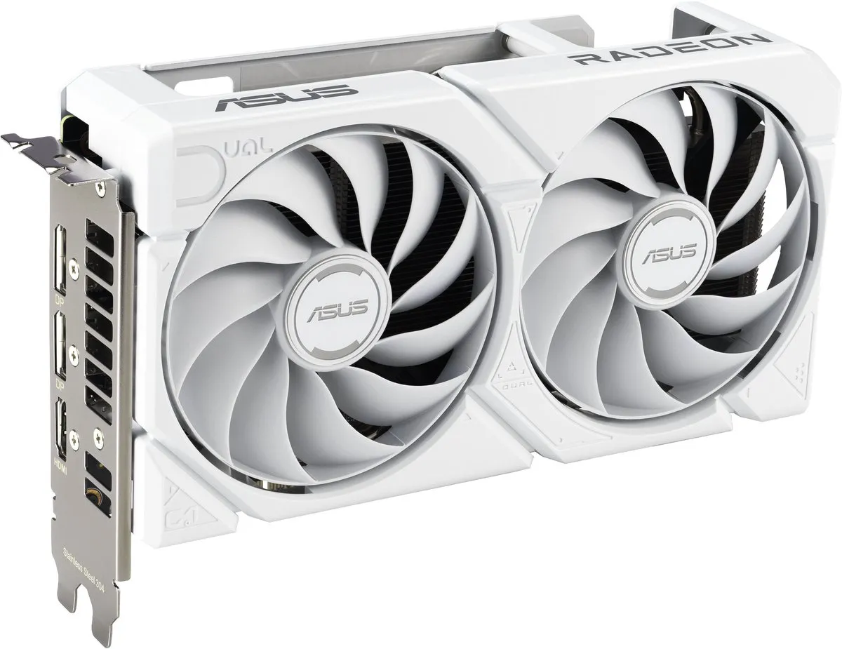 ASUS Dual AMD RX9060 XT Videokaart 16GB - Wit