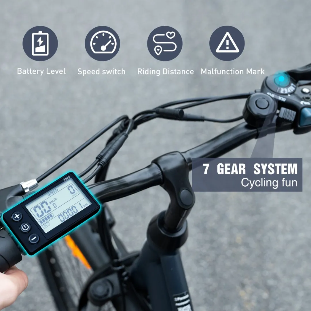 RCB E-Bike RK8S-zwart 26" - 250W - 374.4Wh - 7 Versnellingen