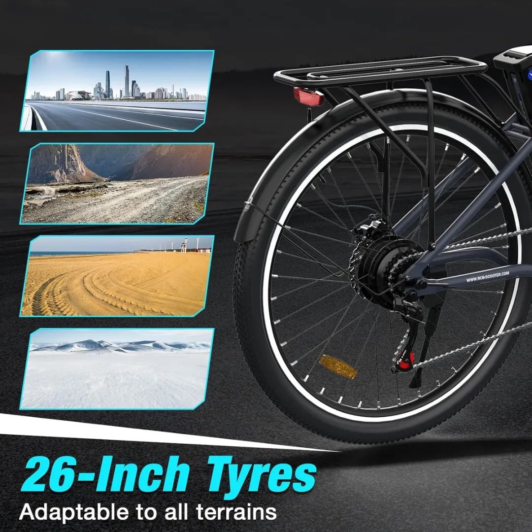 RCB E-Bike RK8S-zwart 26" - 250W - 374.4Wh - 7 Versnellingen - afbeelding 6 van 6