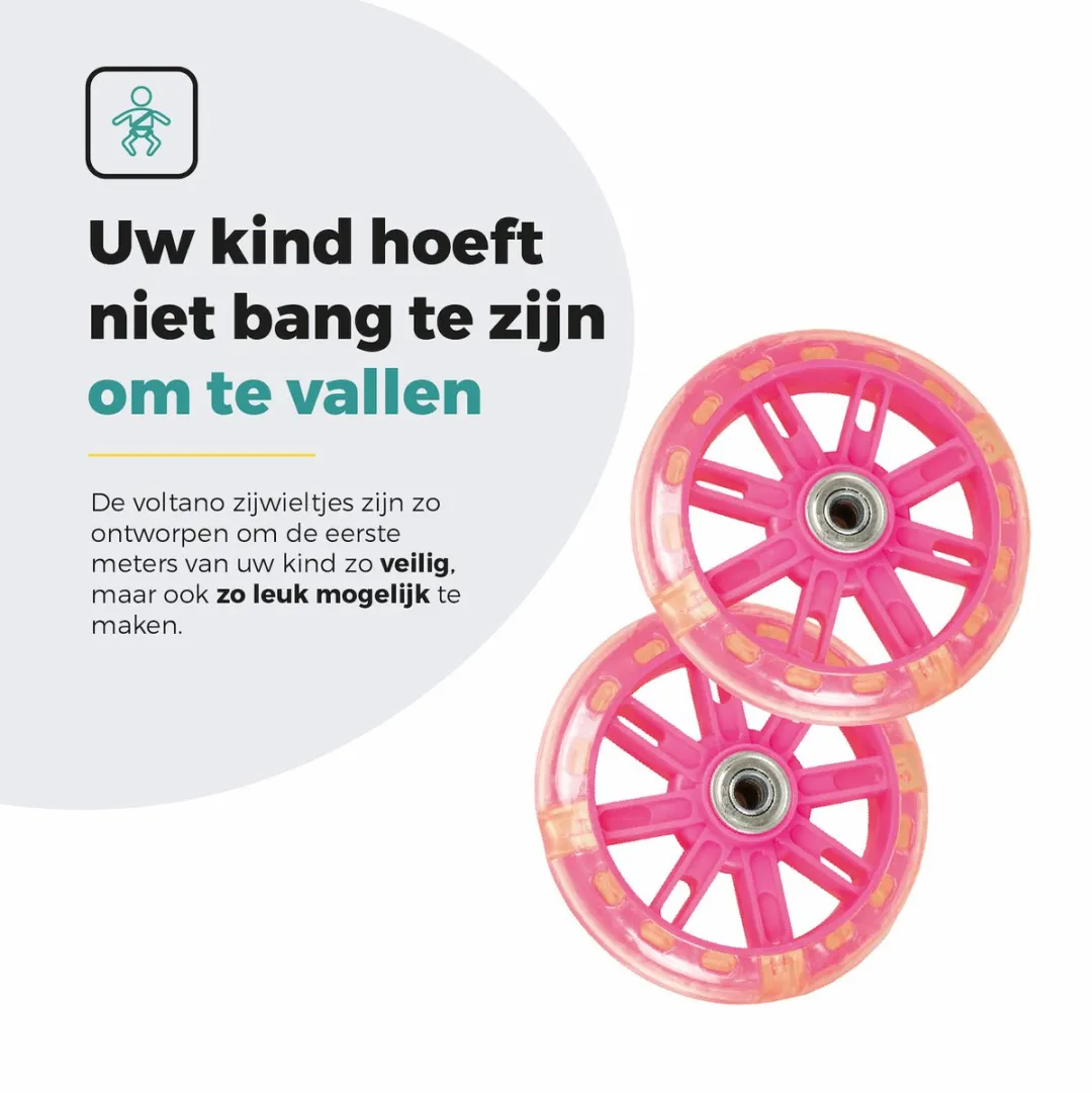 Voltano Zijwieltjes LED Verlichting Roze - 12-20 inch - afbeelding 6 van 6