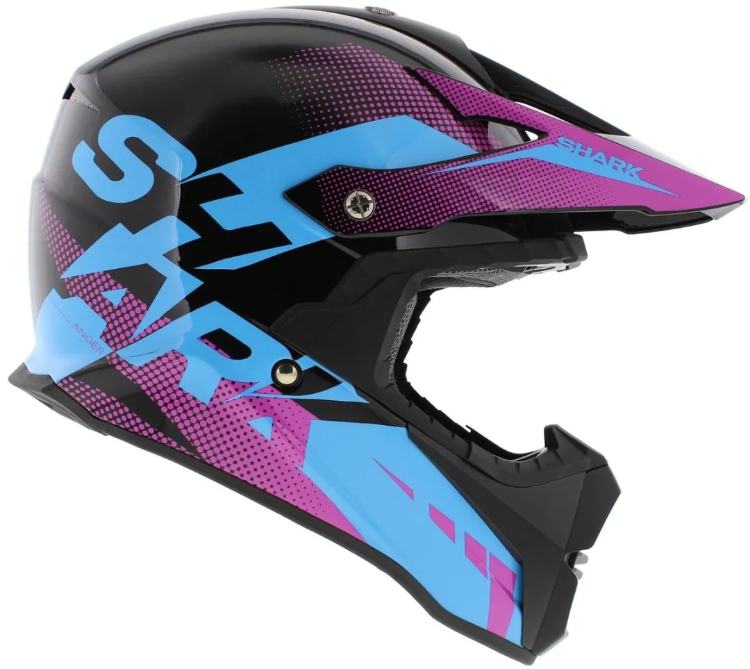 Shark Varial Anger Crosshelm - XS - Glans Zwart/Rozepaars