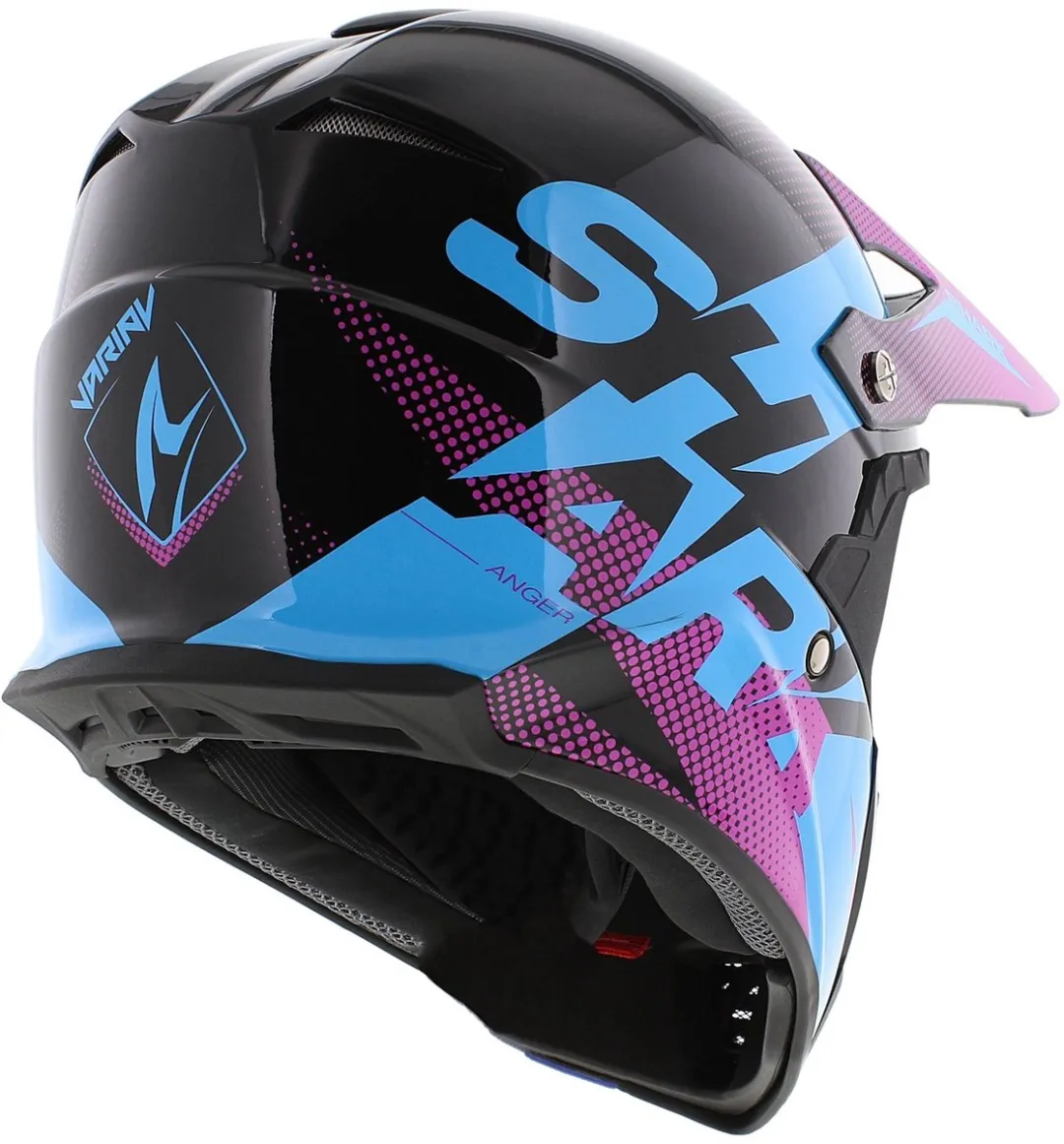 Shark Varial Anger Crosshelm - XS - Glans Zwart/Rozepaars