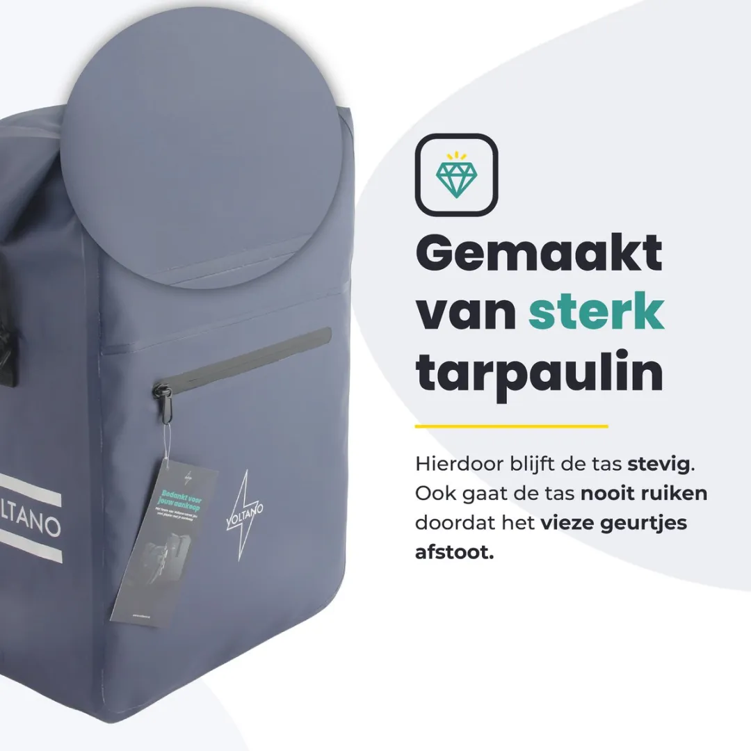 Voltano Luxe Fietstas 28L - Marine Blauw - Waterdicht