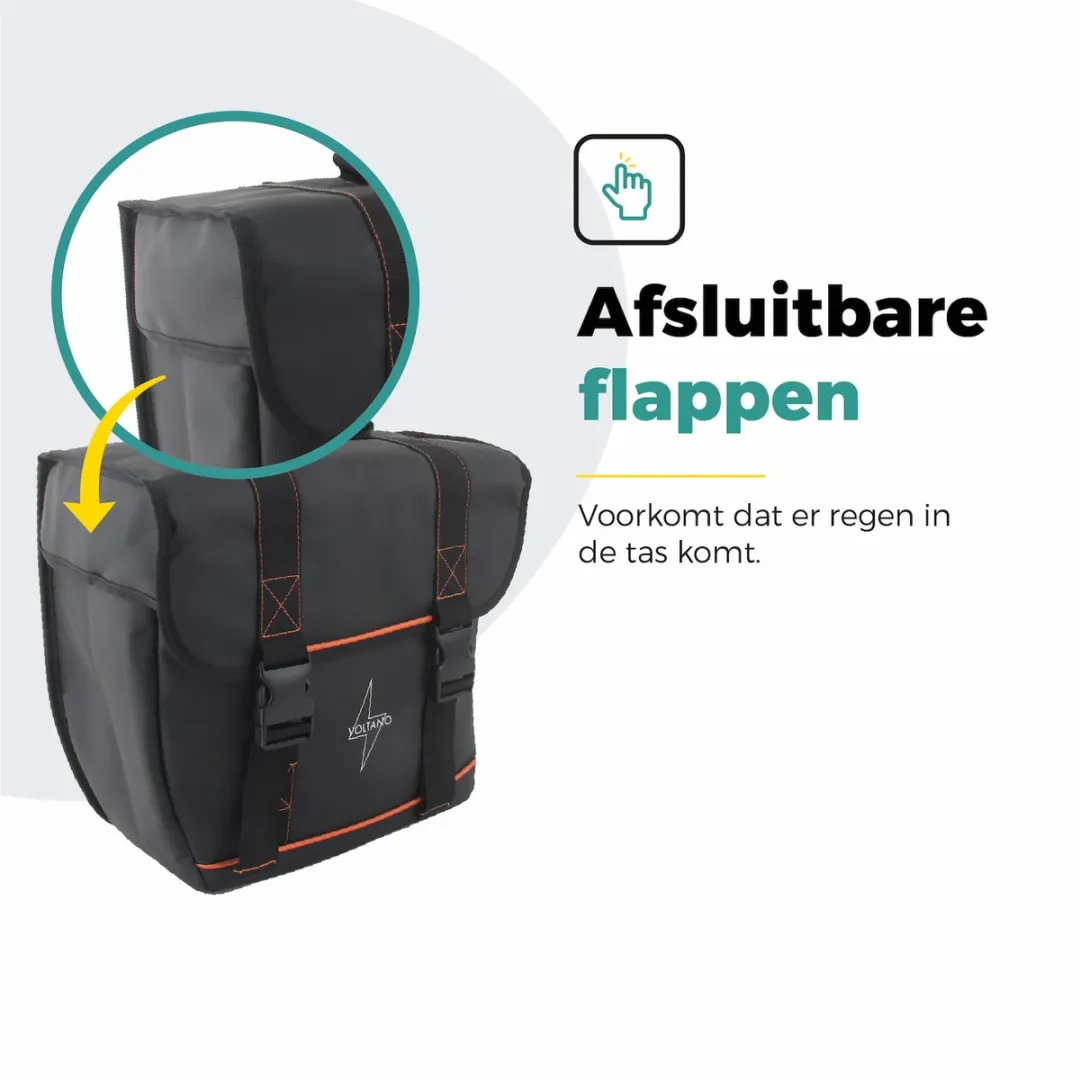 Voltano Enkele Fietstas Afgeschuind Rechts 22L - Zwart