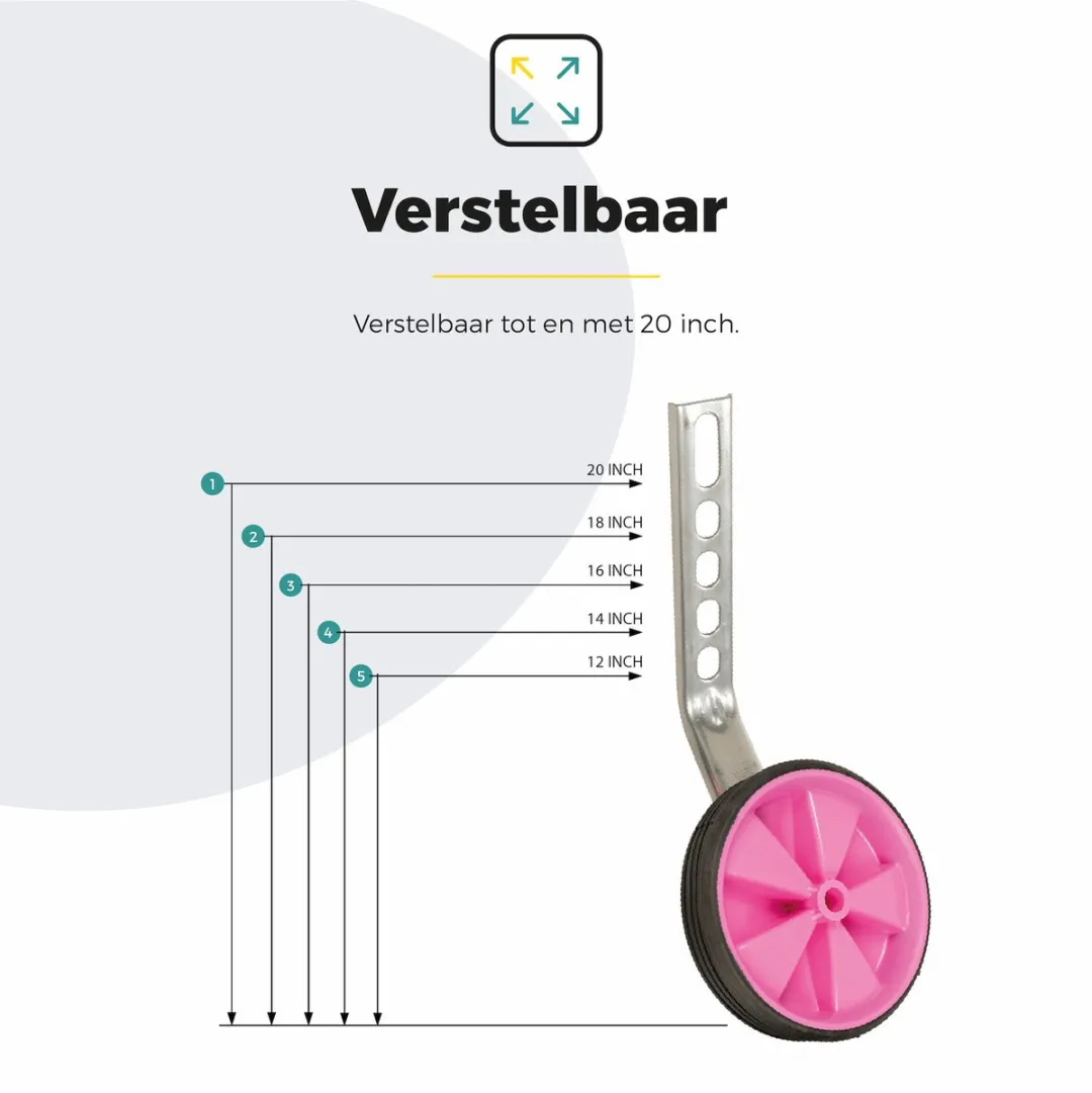 Voltano Zijwieltjes Roze 12-20 Inch