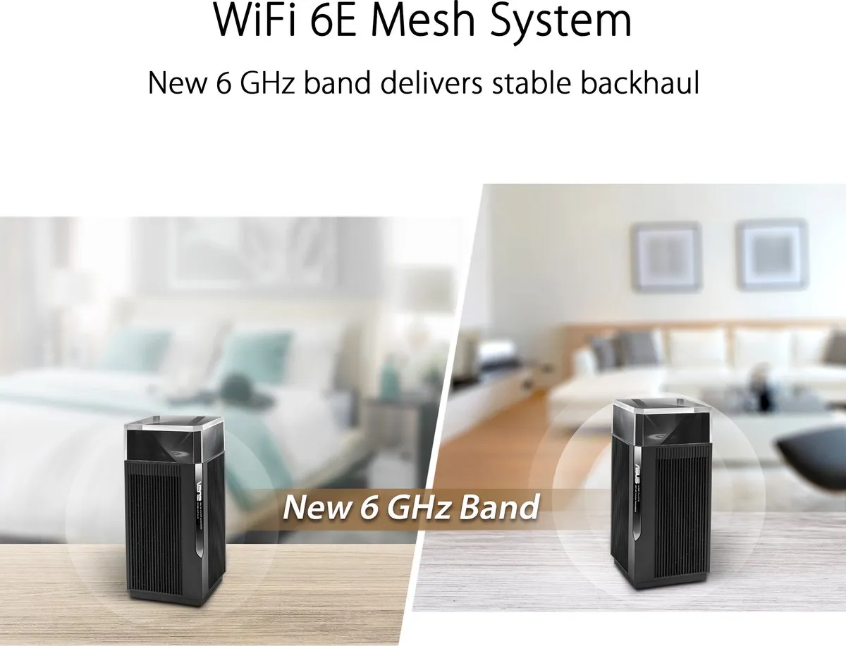 ASUS ZenWiFi Pro ET12 - Mesh WiFi - WiFi Versterker - WiFi 6E - 2-pack