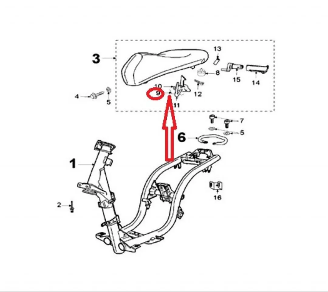 Peugeot 757856 Veersysteem Serrure Zadel 50 Ludix