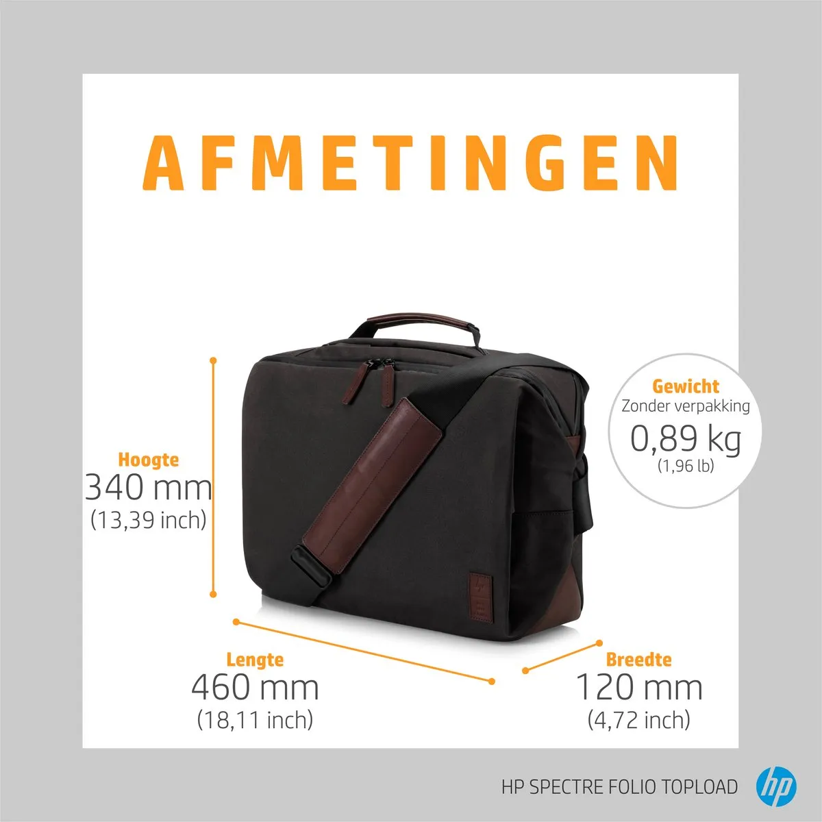 HP 8GF07AA Aktetas - 15,6" - Bruin