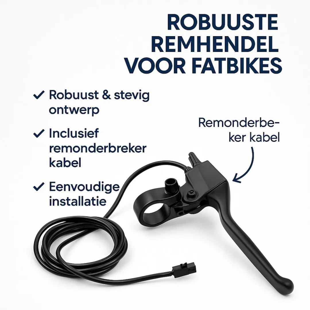 OUXI V8 Fatbike Remhendel Links - Inclusief Remkabel - Zwart