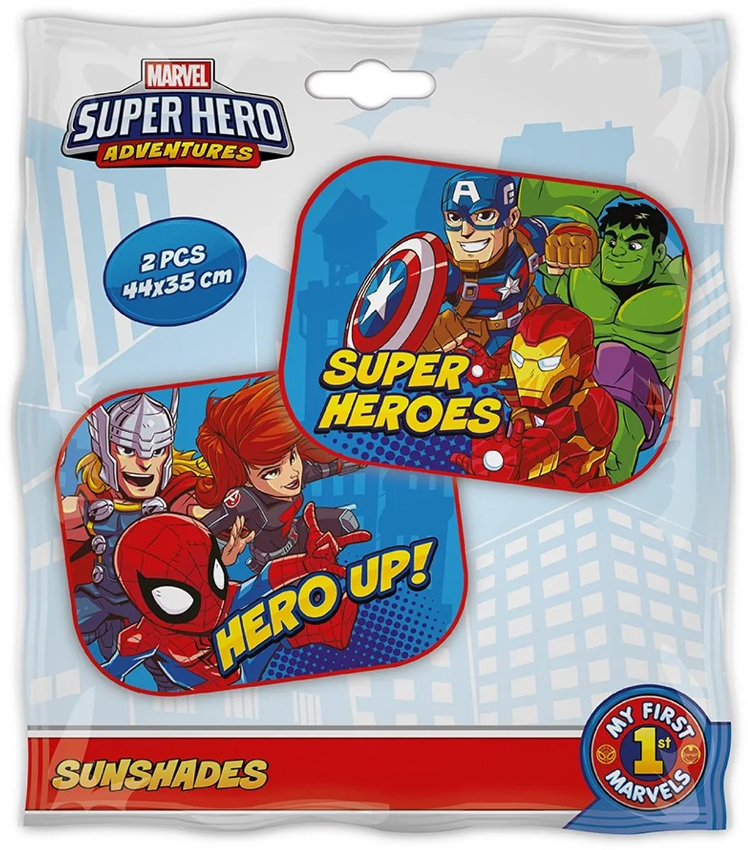 Marvel Avengers Zonnescherm 36x45cm - 2 Stuks - Blauw