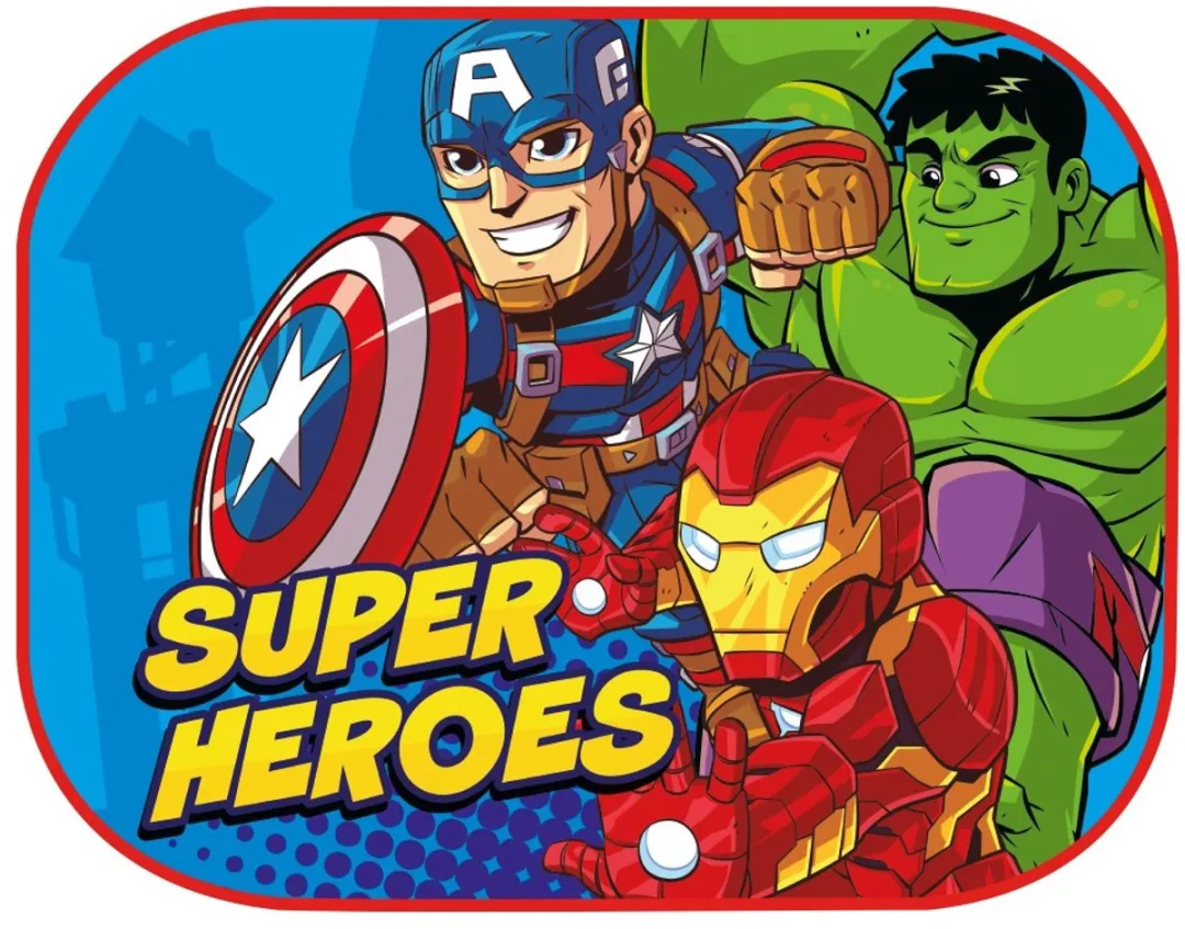 Marvel Avengers Zonnescherm 36x45cm - 2 Stuks - Blauw