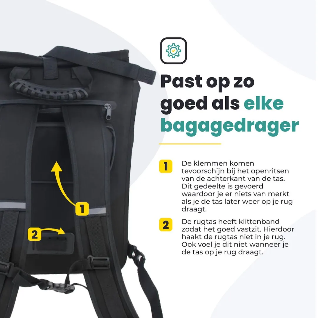 Voltano Luxe E-bike Rugtas 28L - Zwart