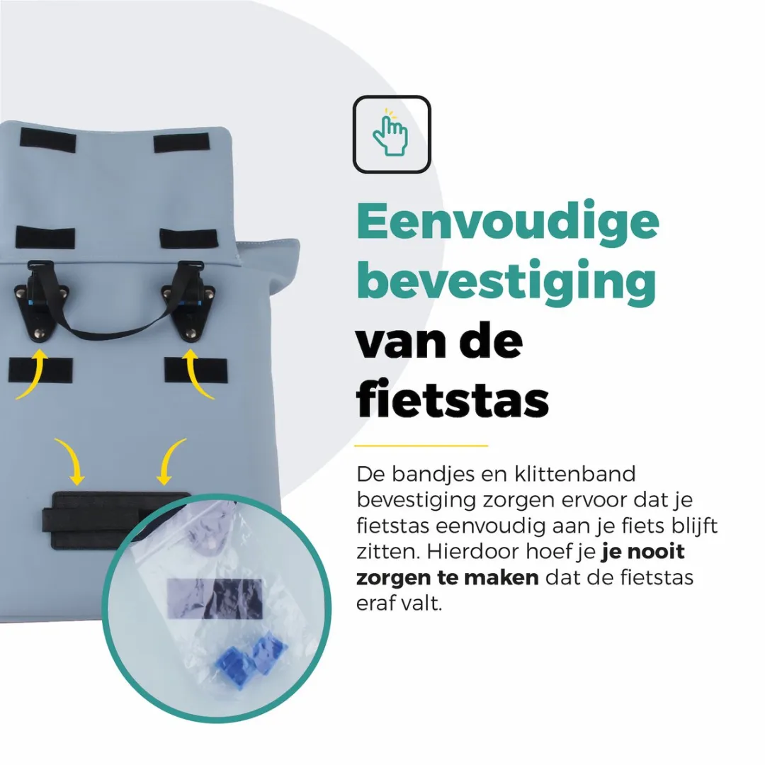 Voltano E-bike City Shopper Enkele Fietstas - Ice Blauw 22L