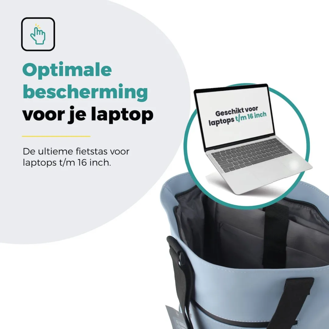 Voltano E-bike City Shopper Enkele Fietstas - Ice Blauw 22L