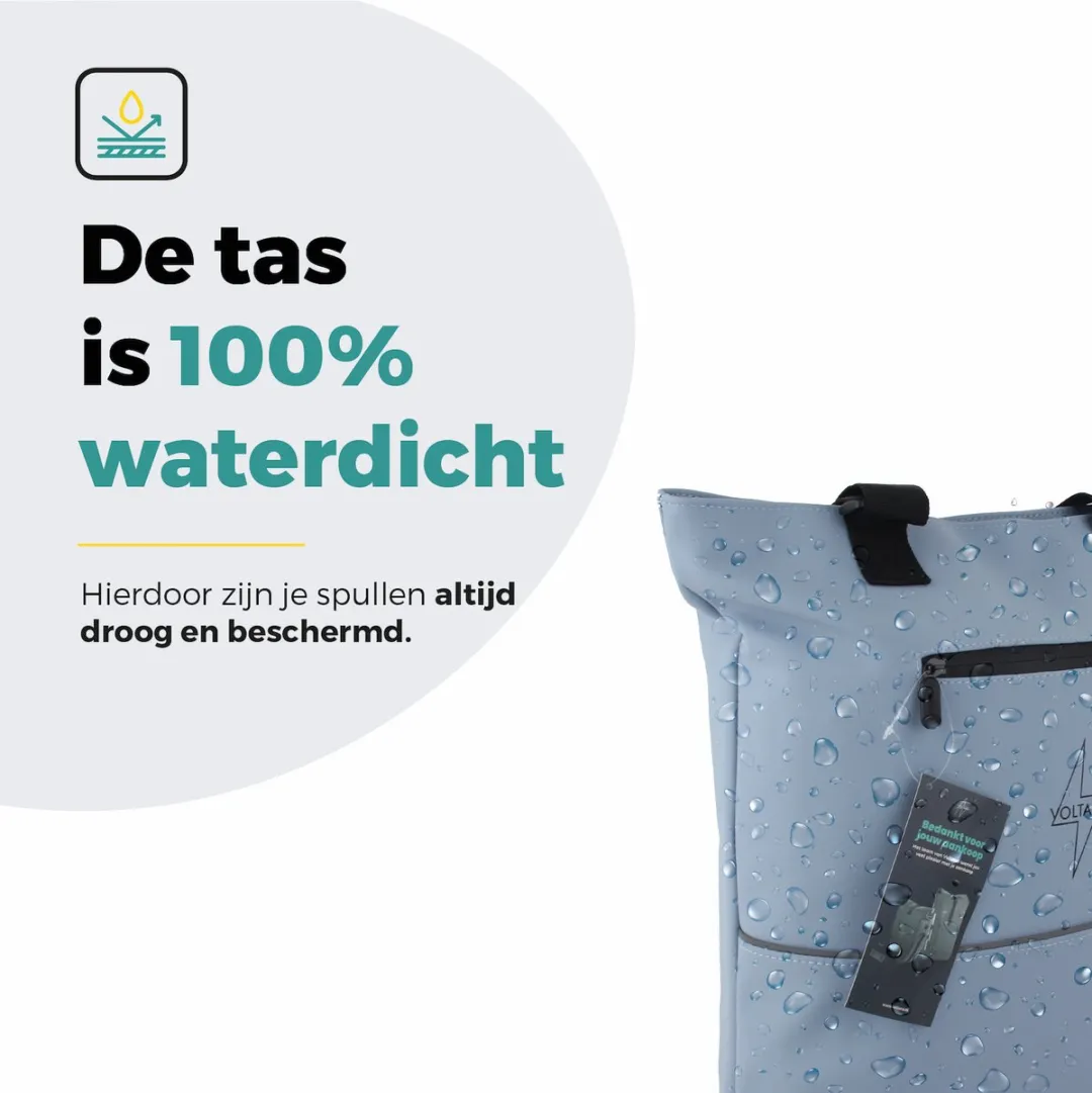 Voltano E-bike City Shopper Enkele Fietstas - Ice Blauw 22L