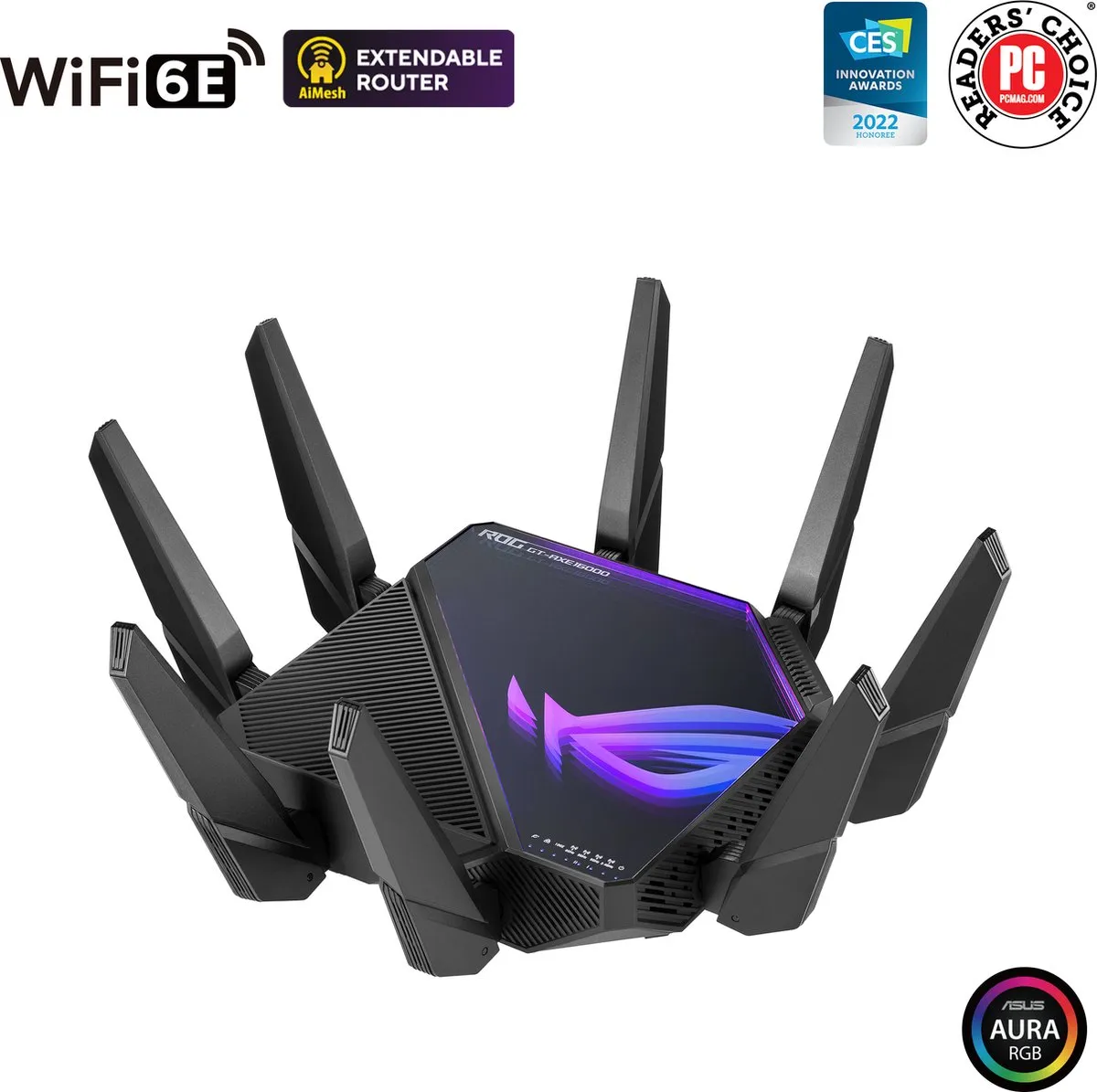 ASUS ROG Rapture GT-AXE16000 Gaming Router - WiFi 6E