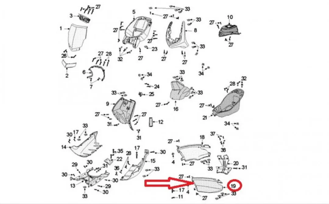 Peugeot ARG Coque 125 Vivacity 3 776163F8 - Wit