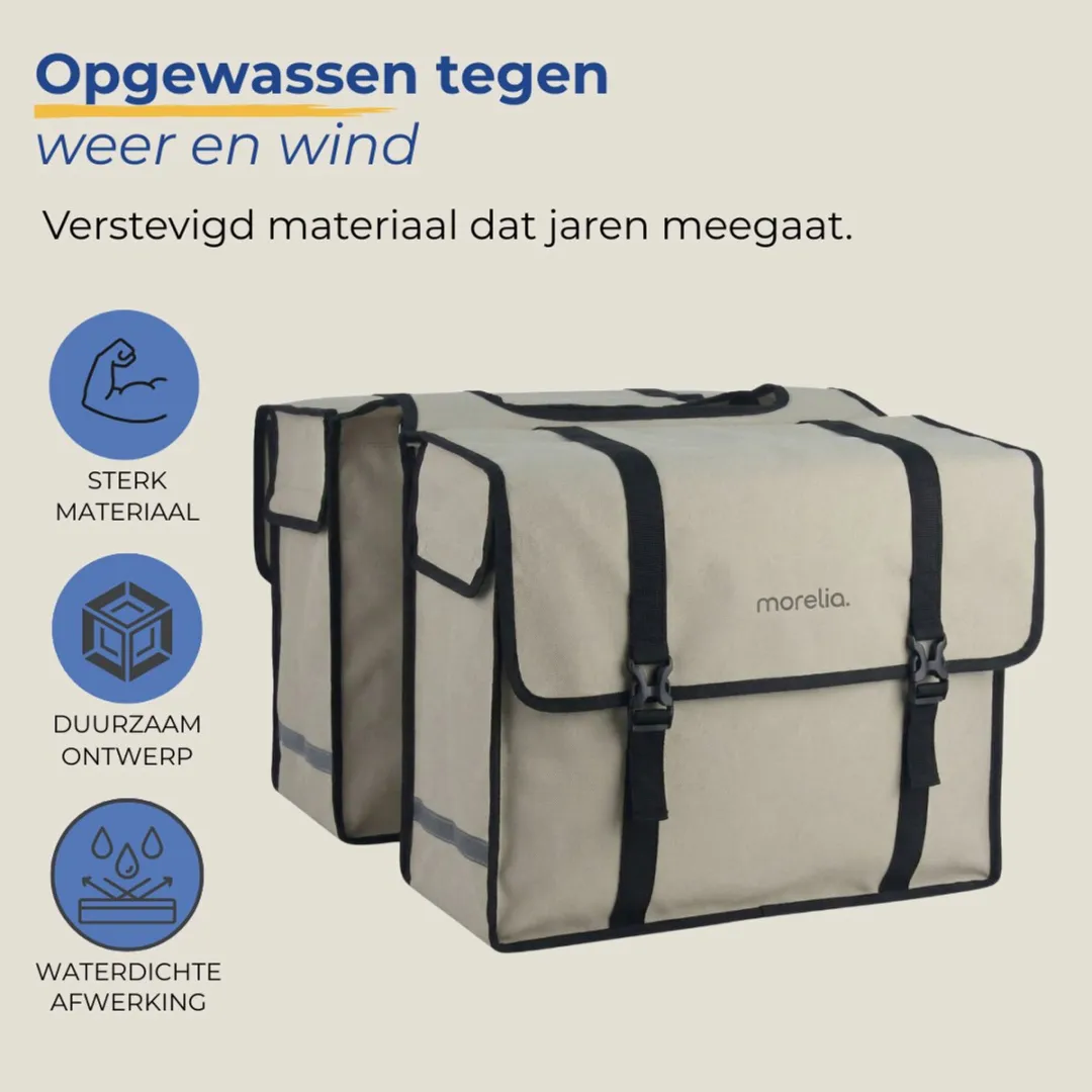Morelia Fietstas Dubbel 48L - Beige