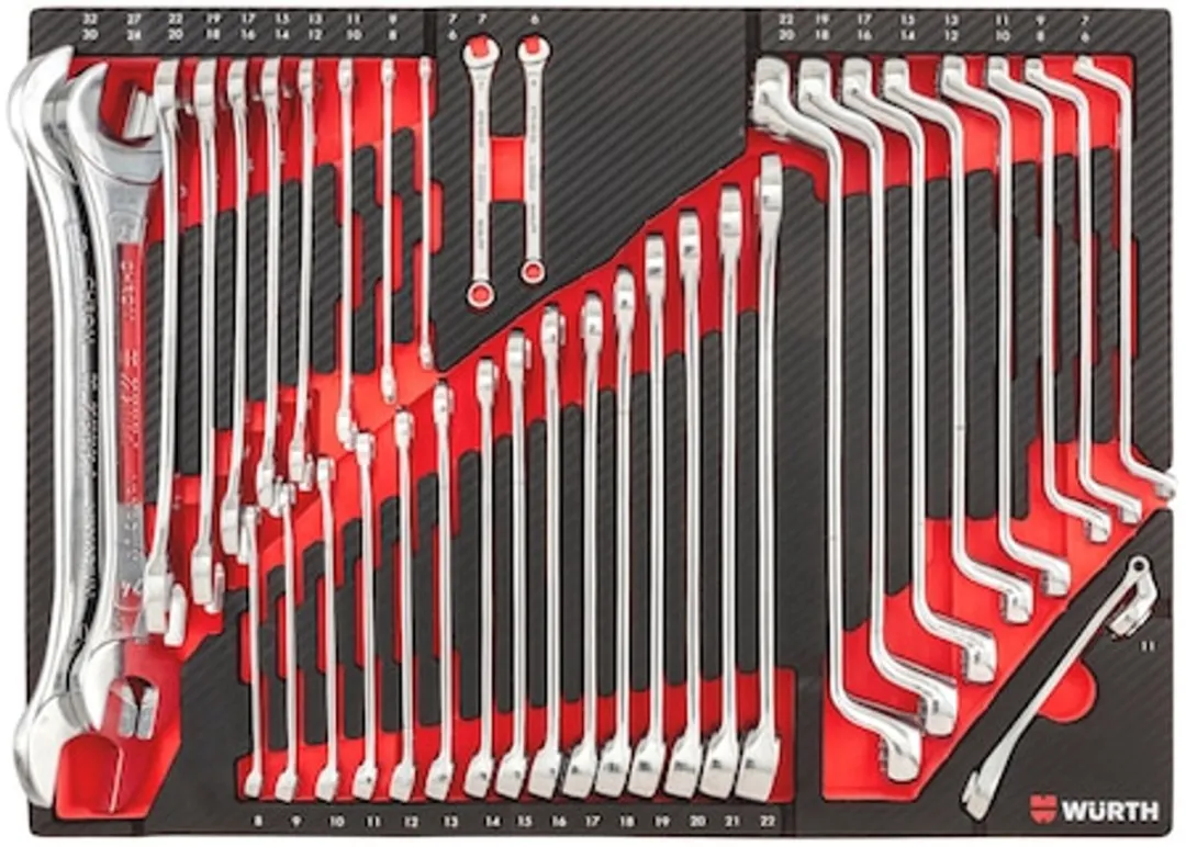Würth Systeemassortiment 8.4.1 Sleutels 36-delig - Rood/Zilver/Zwart